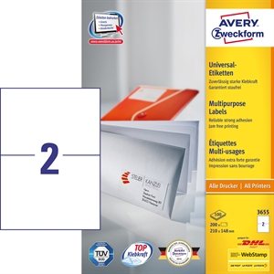 Avery ILC Universal Label 210 x 148 mm, 200 kpl.